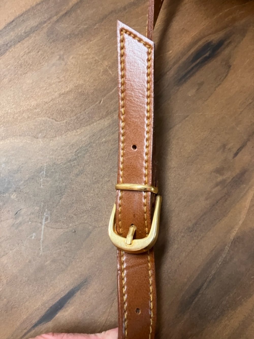 Dooney & Bourke Tan Leather-Trim Pebbled Beige Crossbody - Picture 7 of 8